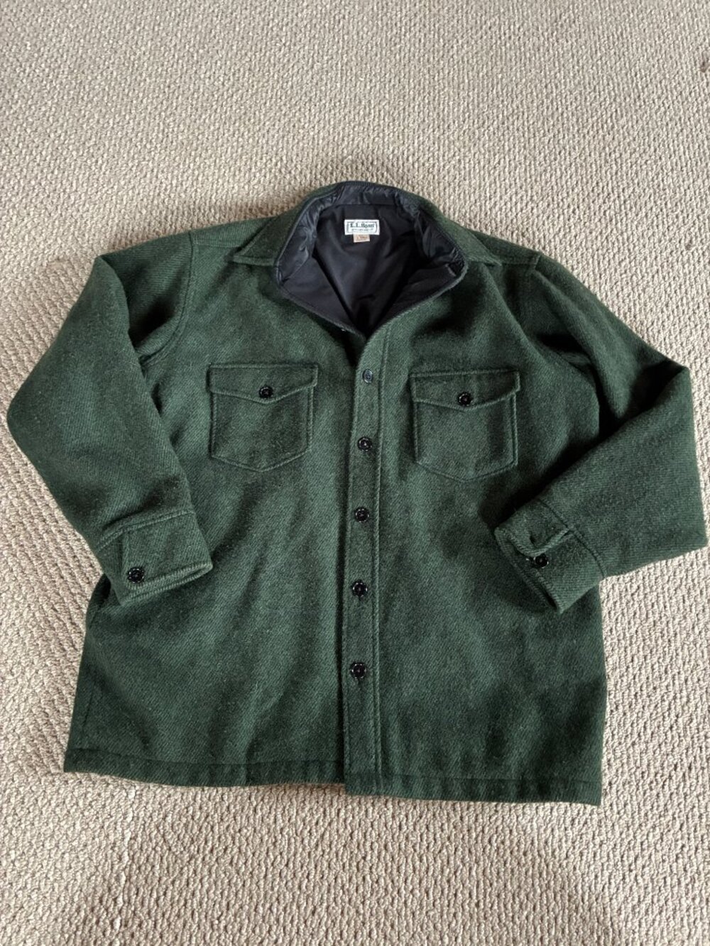 Rare Vintage LL Bean Northwoods Jacket Green Wool  Men's Large Tall Made in USA